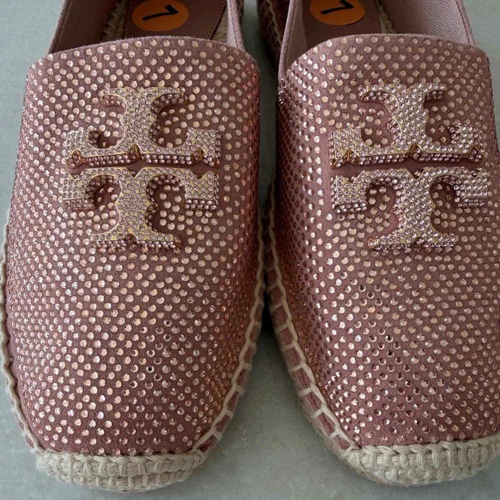 TORY BURCH ROSE SHIMMER ESPADRILLE SHOES!!! New in box! 7